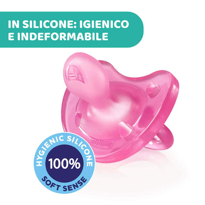 Chicco PhysioForma Ciuccio in Silicone 6 - 16 Mesi, Rosa/Viola