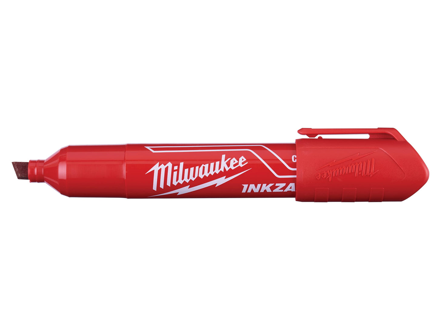 Milwaukee 4932471556 Pennarello a Punta Smussata, Colore: Rosso, L
