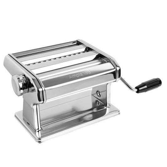 Marcato Macchina per la Pasta, Pasta Maker, Sfogliatrice per Pasta Fresca, in Acciaio Cromato, per Lasagne, Fettuccine, Tagliolini. Modello: Ampia 180