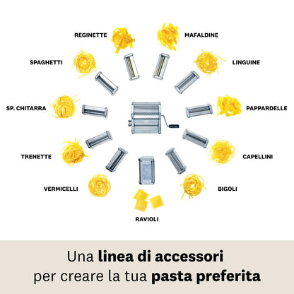 Marcato Accessorio Macchina per la Pasta, per Capellini, Taglio Quadrato da 1 mm, in Acciaio Cromato, Compatibile con Atlas 150 e Atlasmotor, Accessorio da Cucina Tagliapasta. Formato: Capellini