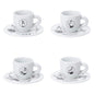 Bialetti Set 4 Tazzine Moka 'Carosello' Tazze da Caffè, Porcellana , Bianco