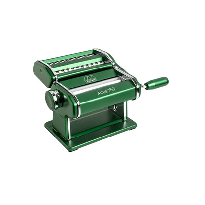 Marcato Pasta Machine Atlas 150, Green, Pasta Maker, Pasta Sheeter, in Anodized Aluminium, for Lasagne, Fettuccine, Tagliolini, Compatible with 12 Extra Shapes, Made in Italy.