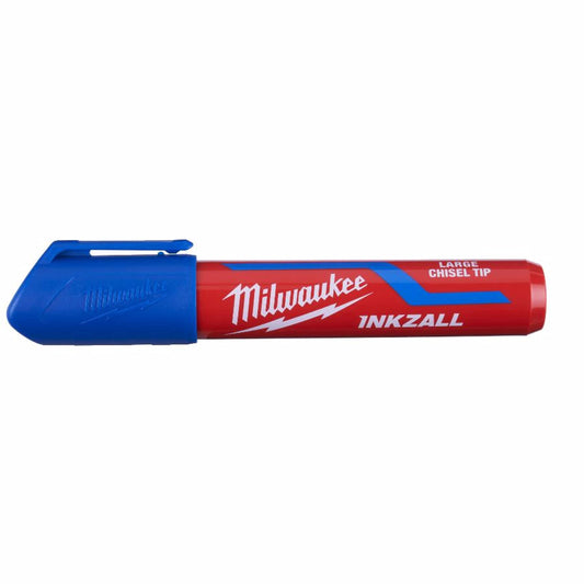 Milwaukee 4932471557 Pennarello a Punta Smussata, Colore: Blu, L