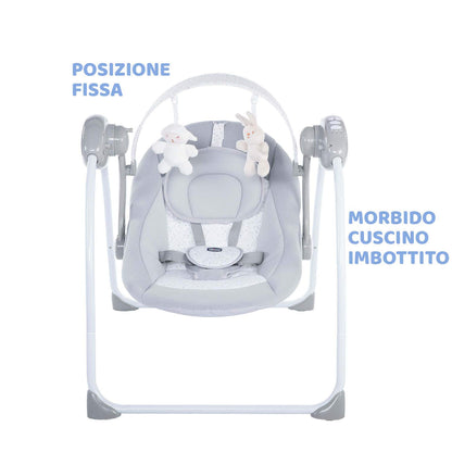 Chicco Sdraietta Regolabile E Dondolo Automatico, Grigio, 69.5 x 60 x 58.5 cm