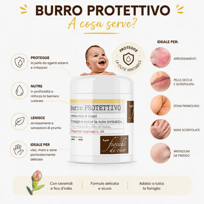 Fiocchi di Riso Crema Fluida Corpo, Latte Idratante 24h, con Olio di Riso e Mandorle, per Pelle Sensibile di Neonati e Bambini, 140 ml