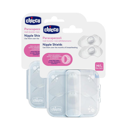 Chicco Paracapezzoli in Silicone, 4 Pezzi in 2 Confezioni, Tettarella Anatomica, Sterilizzabile in Microonde, Contatto Pelle a Pelle. Scegli la Taglia
