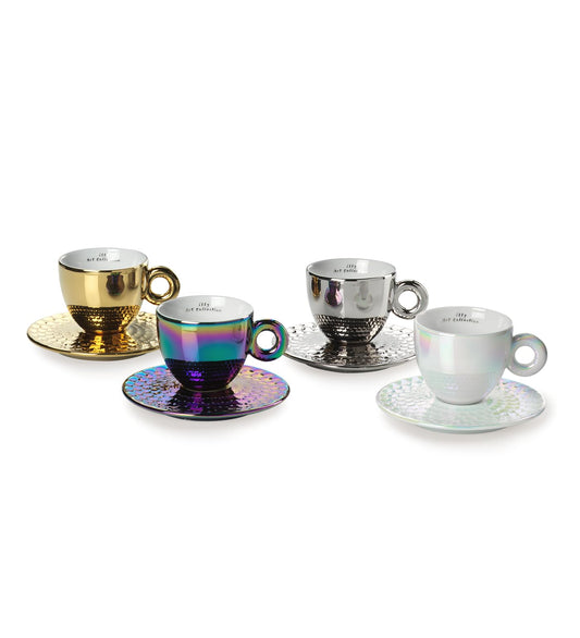 illy 25567 | 4 tazze da Cappuccino Art Collection John Armleder | Set di 4 Tazze + 4 Piattini Numerati e Firmati
