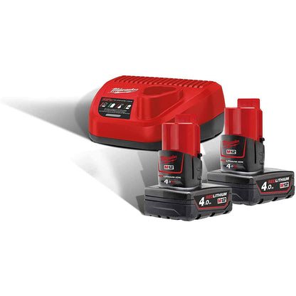 Milwaukee Starter Set 12 Volt 4933459211 m12nrg-402 2 X 12 V/4,0ah Ioni di Litio, 1 pezzi