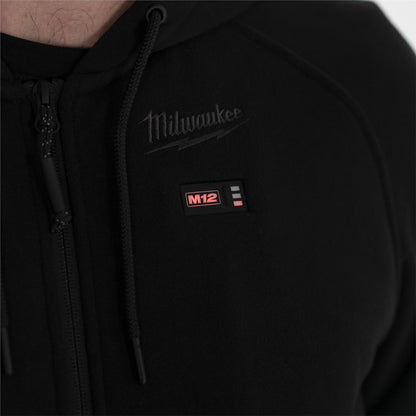 Milwaukee M12hhbl4-0 Thermal Sweatshirt, 12 V, Men's (As3, Alpha, Regular, Hoodie, Black, M Unisex-Adult
