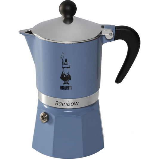 Bialetti Moka Rainbow 3TZ Blu Collezione Primavera 2024 Alluminio
