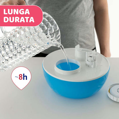 Chicco Humi Fresh Umidificatore Ambiente a Ultrasuoni per Bambini, Vapore Freddo Anti-scottatura e Silenzioso per Notti Serene, con Contenitore per Essenze, Spegnimento Automatico, Autonomia 8 Ore