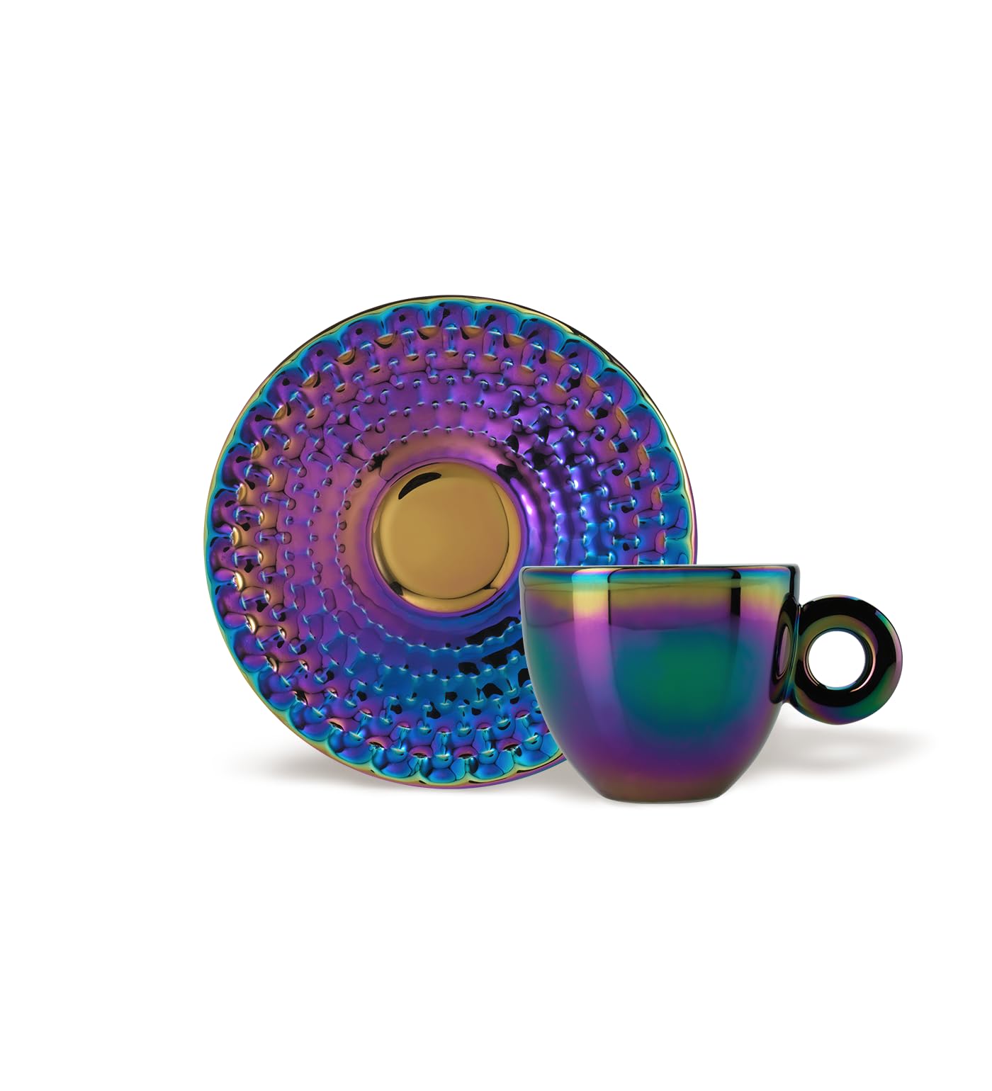 illy 25569 | 2 tazze da Cappuccino Art Collection John Armleder | Set di Due Tazze + Due Piattini Numerati e Firmati