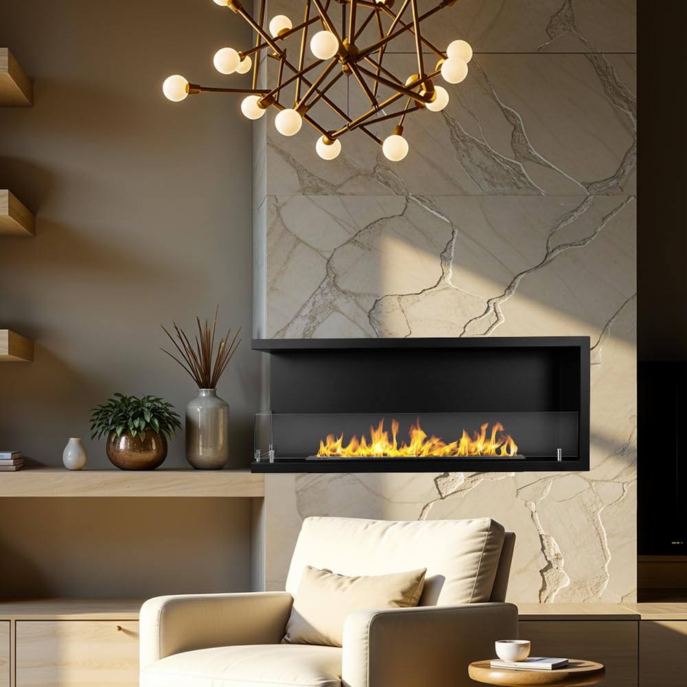 Divina Fire Camino a bioetanolo da Incasso ad Angolo biocamino angolare 120x45 SUTRI 120 SX