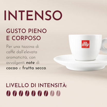 ILLY Selezione di 108 Cialde di caffè | Degustazione di 6 Confezioni da 18 Cialde caffe ESE Monodose, Tostatura Intenso, Forte
