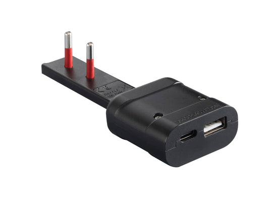 Rosi Caricatore USB/USB-C ultrapiatto 20W Emilia flat 10A Nero