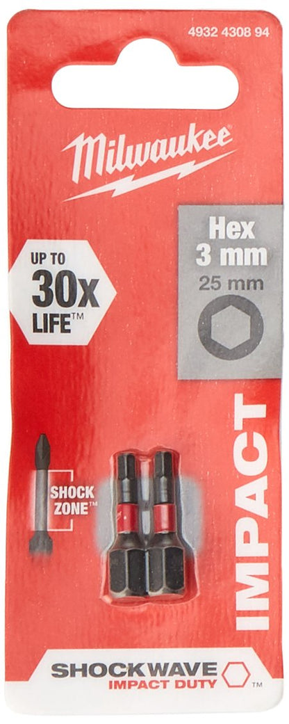 Punte per Cacciavite Shockwave Hex 3Mm 25Mm 1Ud