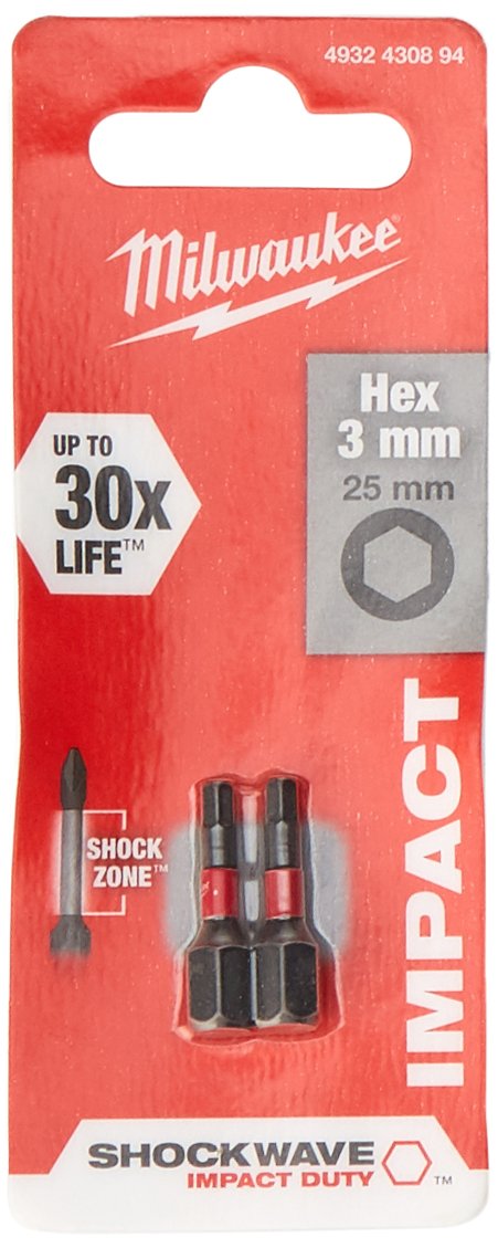 Punte per Cacciavite Shockwave Hex 3Mm 25Mm 1Ud
