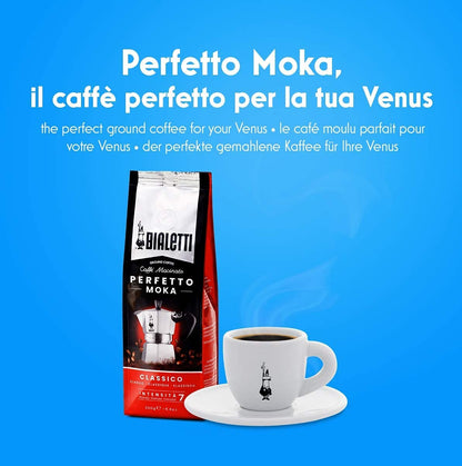 Bialetti Venus Caffettiera in Acciaio Inox, Adatta all'Induzione, Inossidabile, Argento, 6 Tazze