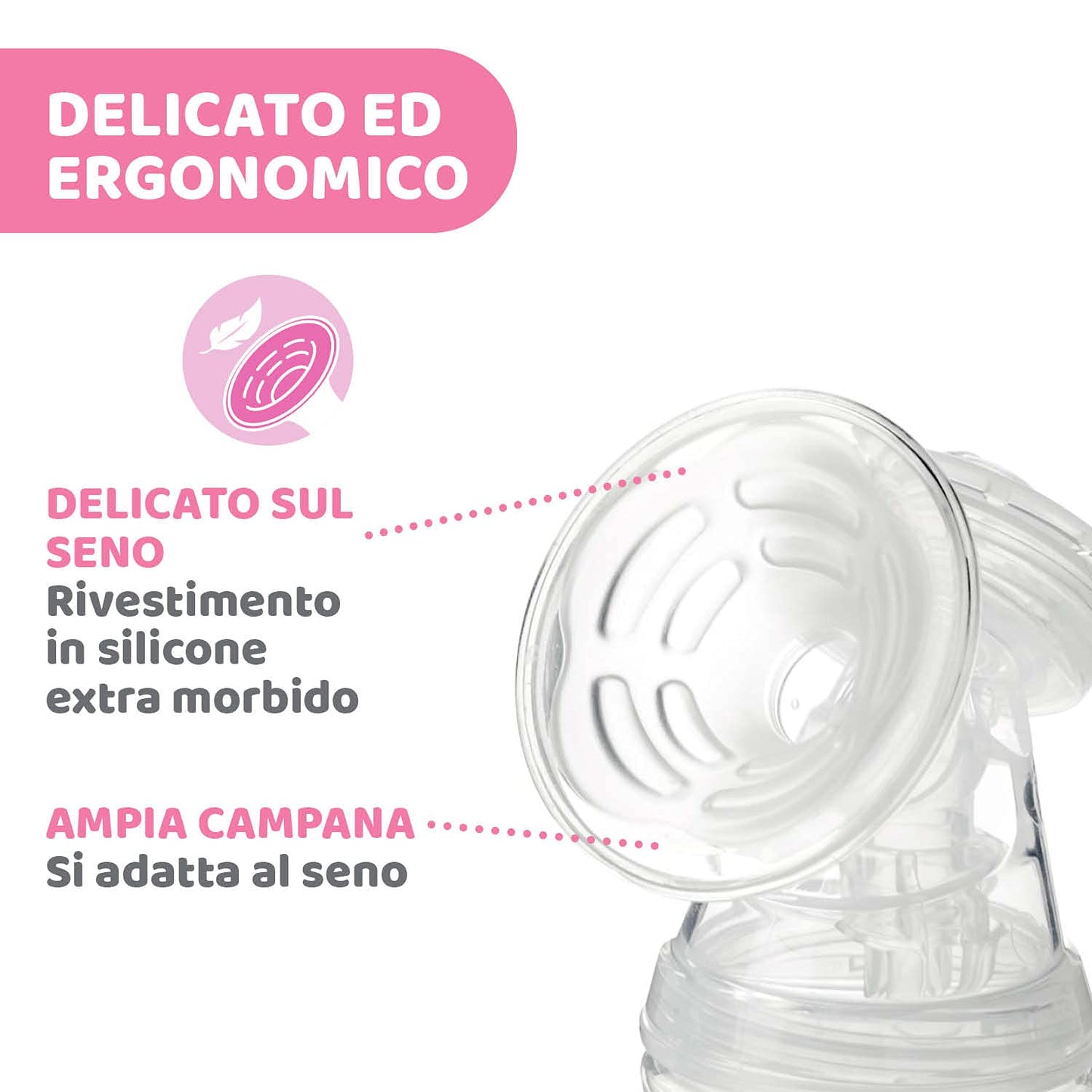Chicco Electric Breast Pump with Stimulation and Extraction Phases, 10 Intensity Levels, Comfortable and Fast, Ergonomic Shape, with Inclined Teat and Airtight Cap, White, 150 ml