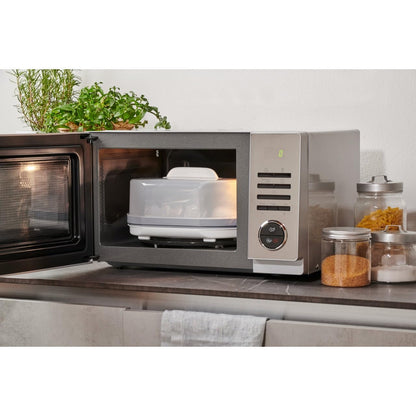 Chicco Sterilizzatore Elettrico, Sterilizzatore Biberon, Tiralatte e Ciuccio, con 3 Configurazioni e Spegnimento Automatico, Adatto al Microonde, per Sterilizzare Fino a 6 Biberon da 330 ml, Bianco