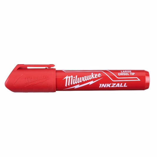Milwaukee 4932471556 Pennarello a Punta Smussata, Colore: Rosso, L