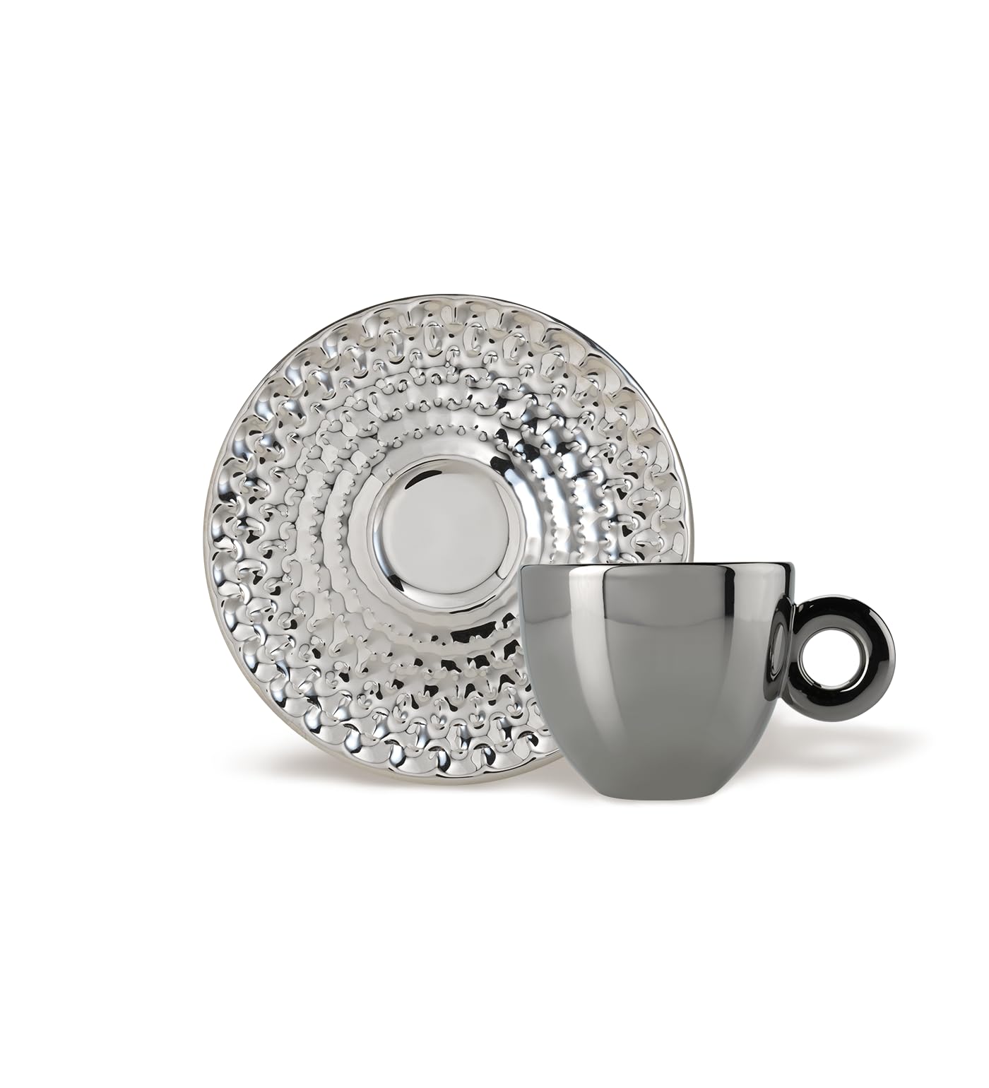 illy 25567 | 4 tazze da Cappuccino Art Collection John Armleder | Set di 4 Tazze + 4 Piattini Numerati e Firmati