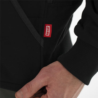 Milwaukee M12hhbl4-0 Thermal Sweatshirt, 12 V, Men's (As3, Alpha, Regular, Hoodie, Black, M Unisex-Adult