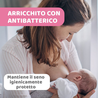 Chicco Coppette Assorbilatte con Antibatterico, Igieniche e Super Assorbenti, Dischetti Usa e Getta per Allattamento, Invisibili sotto i Vestiti, Con Striscia Adesiva, 60 Coppette, Bianco