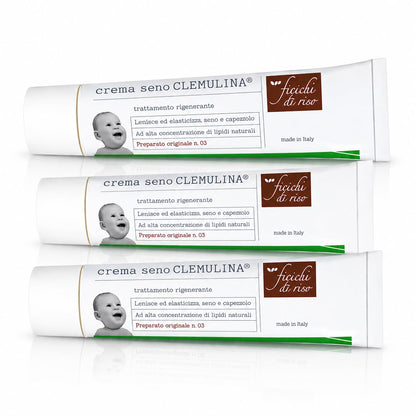 Fiocchi di Riso CLEMULINA Crema Seno, 15ml, con Omega 3, 6, 9, Lenisce e Elasticizza, Previene Irritazioni, per Allattamento
