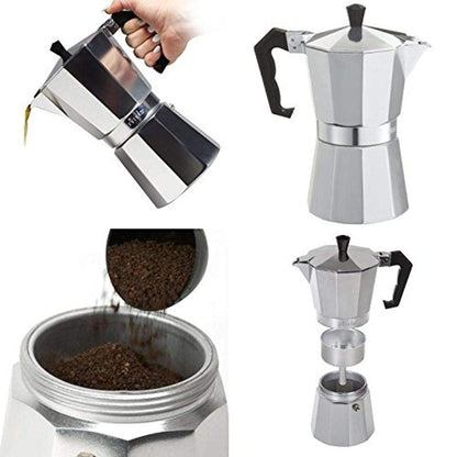 Bialetti Caffettiera Moka Express 18 Tazze, Manico anti scottatura, Non adatta a induzione, 18 Tazze (800 ml), Alluminio