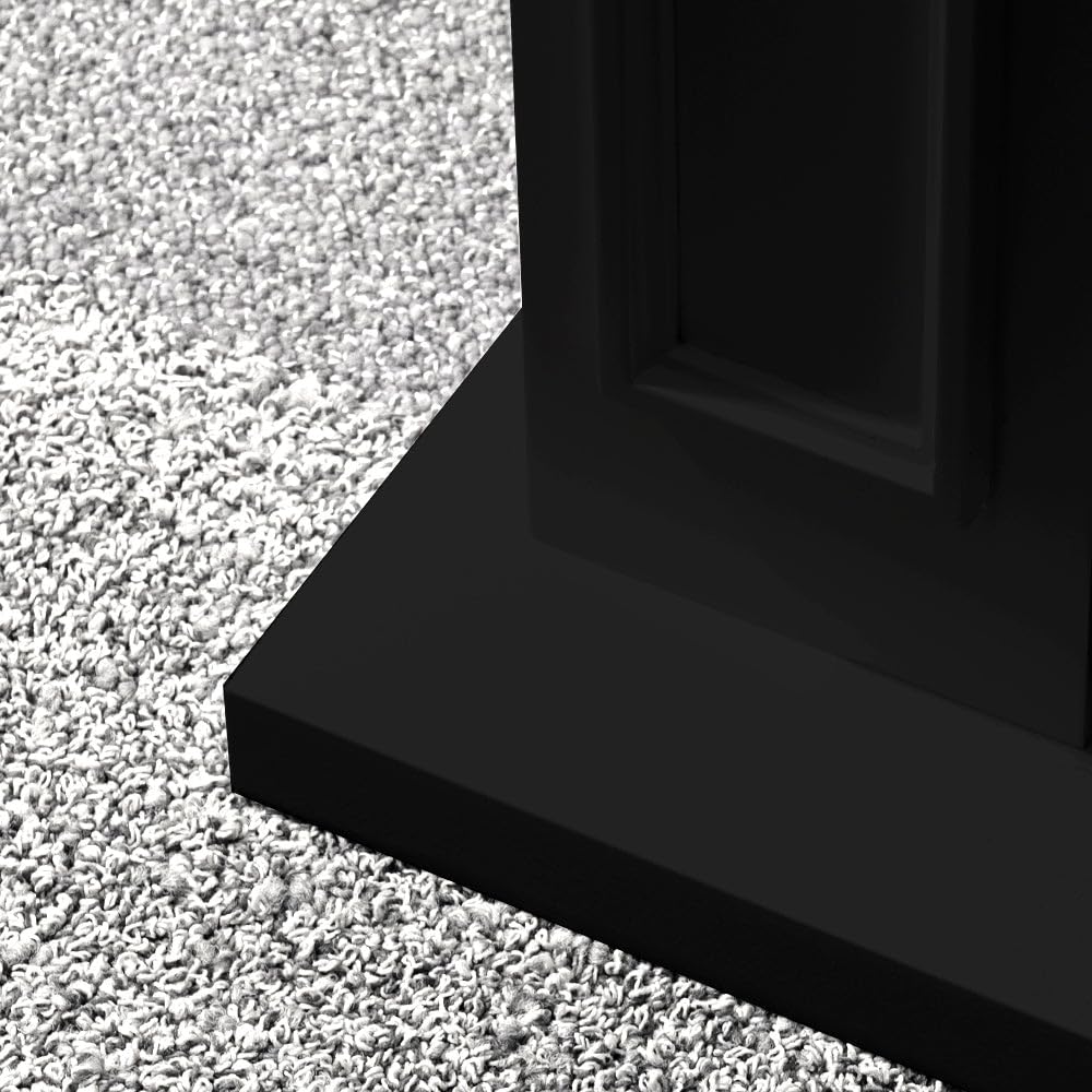 Camino elettrico caminetto da terra JEFFERSON in legno Nero L 89,5 x H90,5 x P28