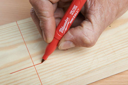 Milwaukee 4 Pennarelli Inkzall Assortiti Pennarello Indelebile a Punta Fine | Nero, Blu, Verde, Rosso