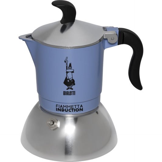 BIALETTI Moka Fiammetta Induction 2 Tazze Azzurra Caffettiera Adatta a Induzione