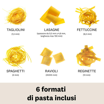 Marcato Multipast Macchina per Pasta Manuale Acciaio Cromato con Accessori : Ravioli, Spaghetti e Reginette