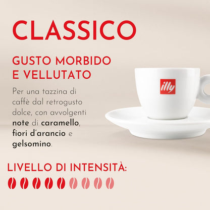 ILLY Selezione di 108 Cialde di caffè | Degustazione di 6 Confezioni da 18 Cialde caffe ESE Monodose, Tostatura Intenso, Forte