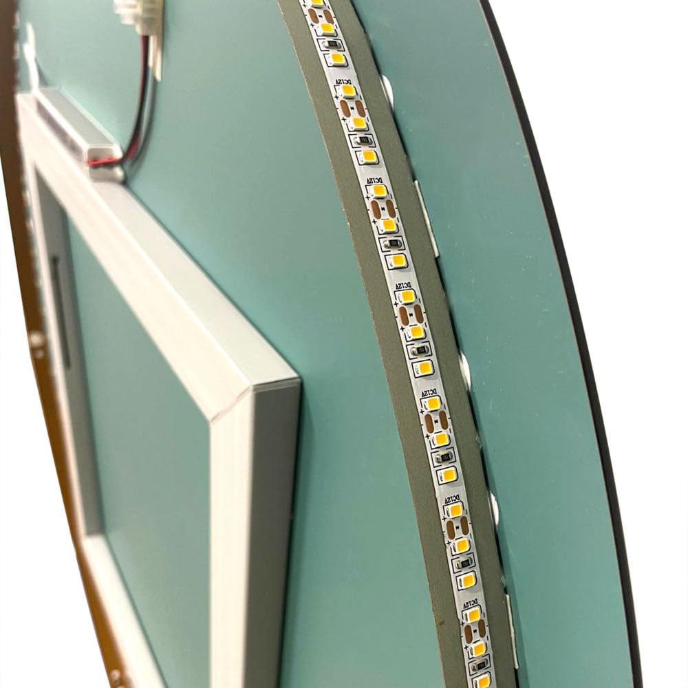 DIVINA HOME Specchio da Bagno Ovale retroilluminato Reversibile Olivia LED 50x90 Made in Italy