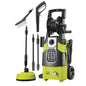 RYOBI Rondella elettrica ad alta pressione 1800 W RPW130XRBB (130 bar, portata 380 l/h, pompa in alluminio assiale, con lancia turbo e vario, pulitore per terrazze, spazzola multiuso, tubo da 6 m