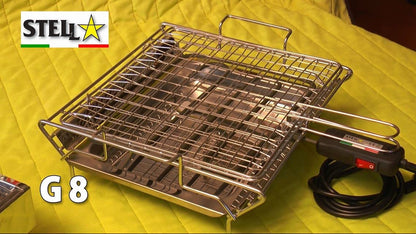 Stella Soc. Coop. Bistecchiera griglia elettrica in acciaio inossidabile 2000 Watt Made in Italy la Stella - G8