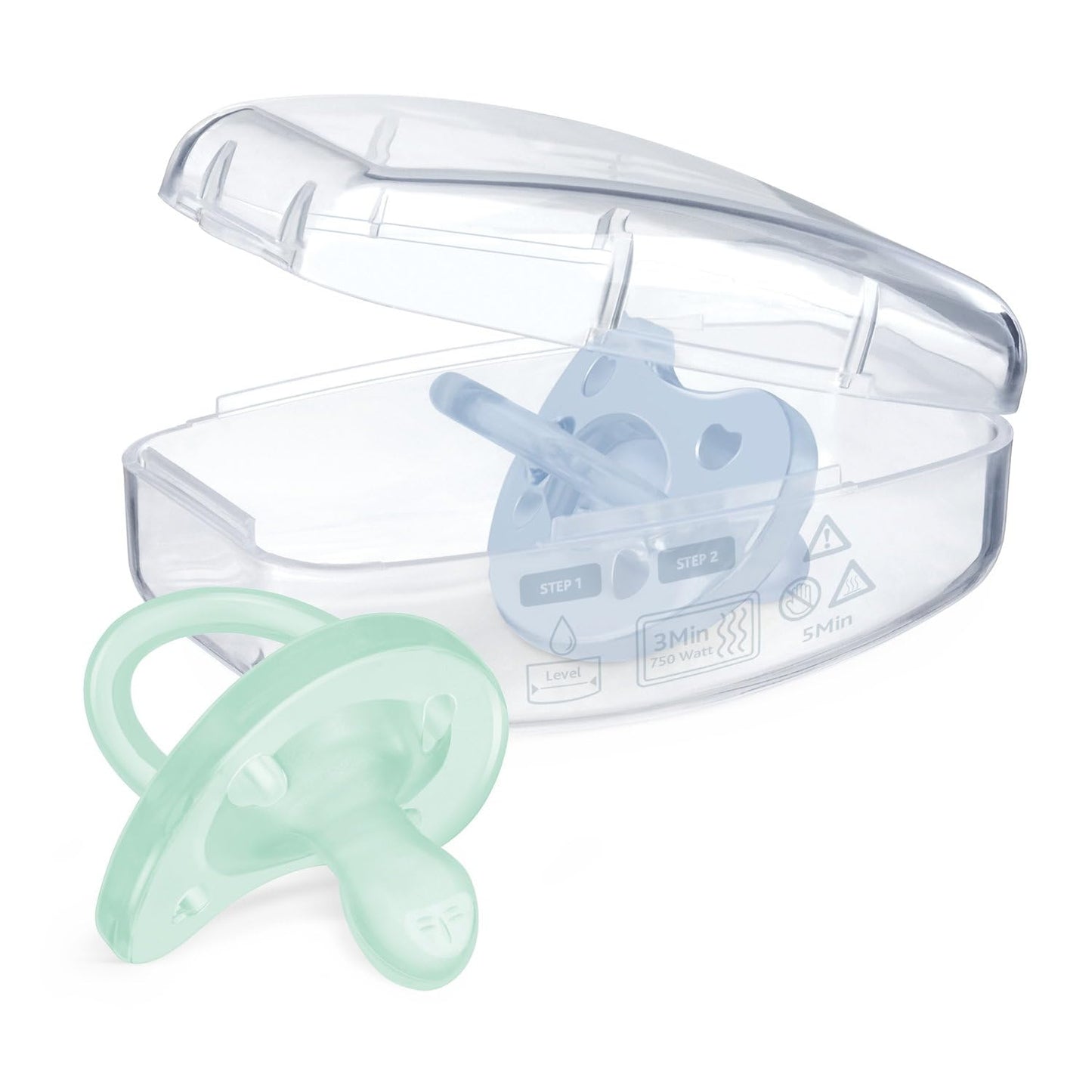 Chicco PhysioForma Ciuccio in Silicone 2-6 Mesi, 2 Pezzi, Set Gommottini 2-6 Mesi, Supportano la Respirazione Fisiologica e Favoriscono il Corretto Sviluppo della Bocca, Azzurro