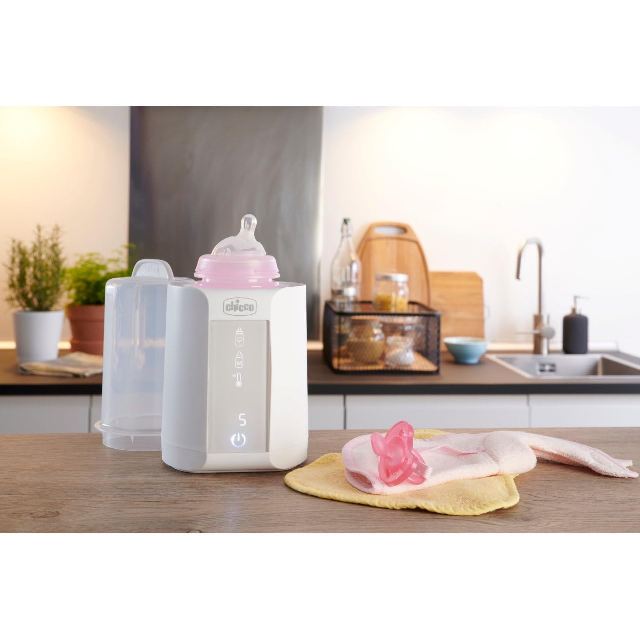Chicco Scalda Pappa e Scaldabiberon per Neonato 2in1, Funzione Timer e Scongelamento, Funzione Sterilizzazione, anche per Vasetti e Latte Materno, Multifunzione, Bianco