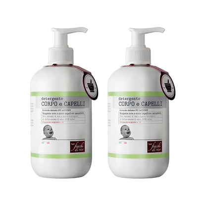 Fiocchi di Riso Bipacco Detergente Corpo e Capelli Talco Delicato Bimbi, 2x400ml