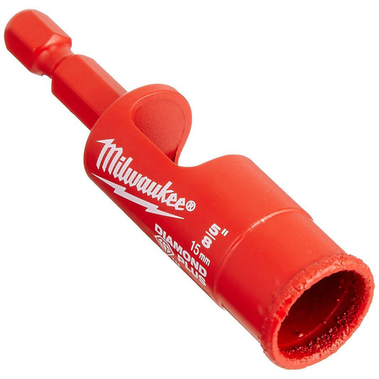 Milwaukee 49560515 Punta Diamantata Plus, 15 mm 5/8" Attacco Esagonale HEX
