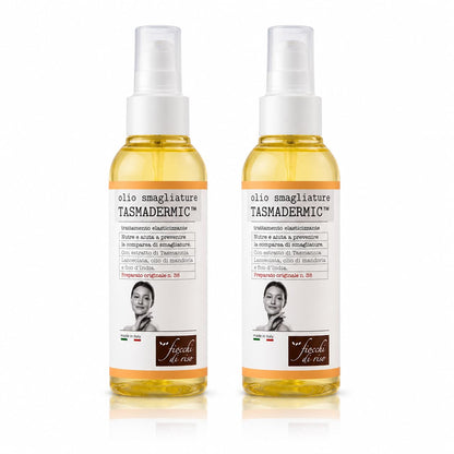 Fiocchi di riso Olio Smagliature TASMADERMIC™, con Estratto di Tasmannia Lanceolata, Olio di Mandorla e Fico d'India, 150ml