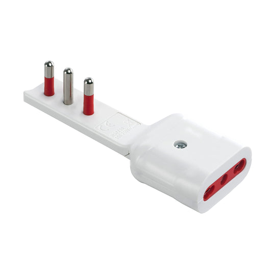 ROSI ADATTATORE ULTRAPIATTO SPINA 16A 2P+T/PRESA 10/16A 2P+T BIANCO SERIE EMILIA FLAT