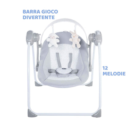 Chicco Sdraietta Regolabile E Dondolo Automatico, Grigio, 69.5 x 60 x 58.5 cm