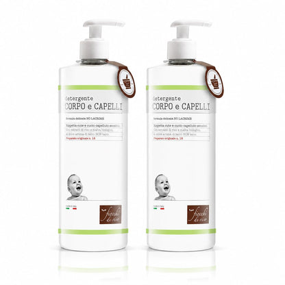 Fiocchi di Riso Detergente Corpo e Capelli Talco, 750ml, Formula Delicata, per Neonati, Rispetta Cute e Cuoio Capelluto Sensibili