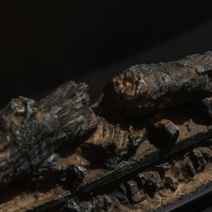 Camino elettrico caminetto da terra JEFFERSON in legno Noce L 89,5 x H90,5 x P28