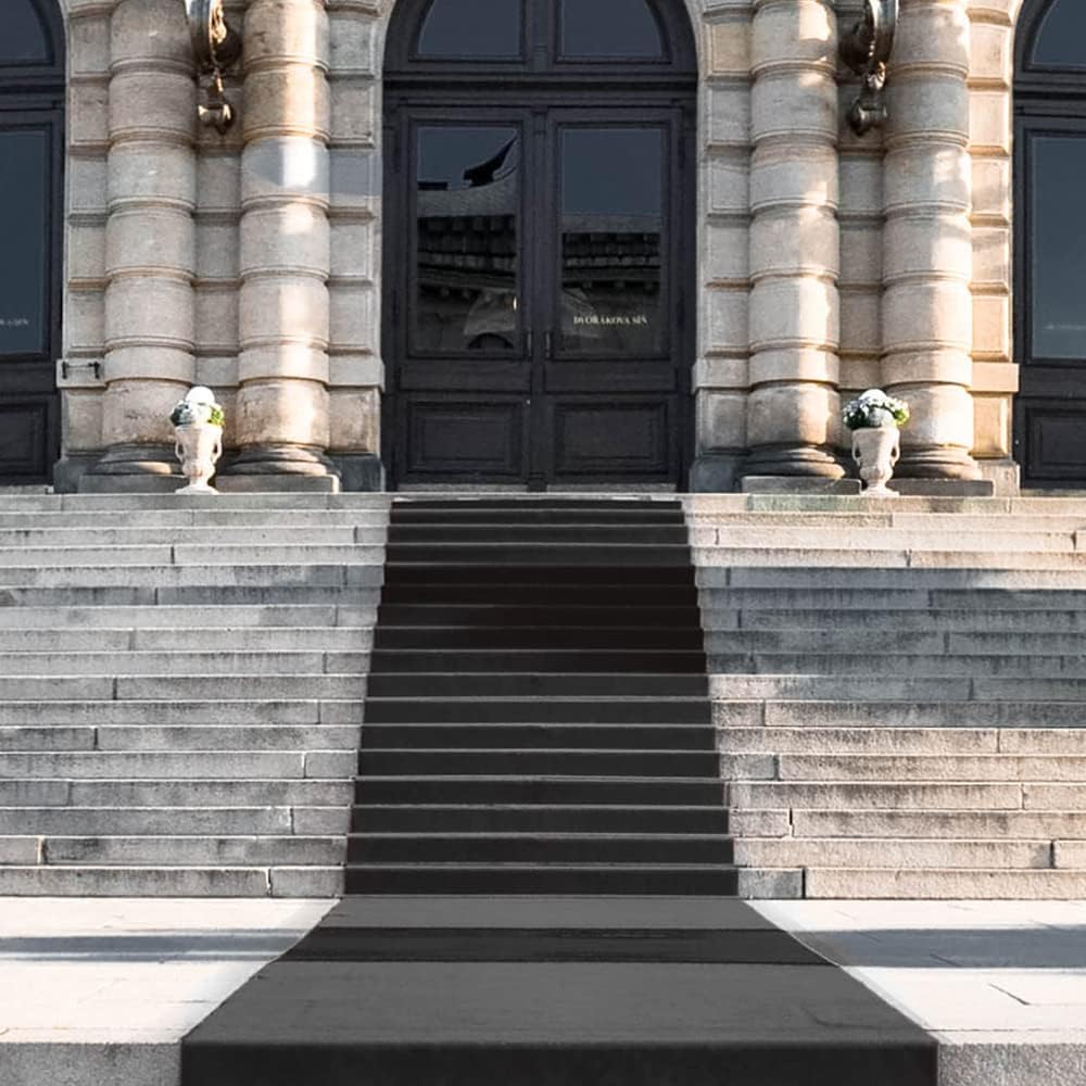 DIVINA HOME Tappeto Moquette Guida passatoia per Interno Esterno Nera H 1 x 30 mt