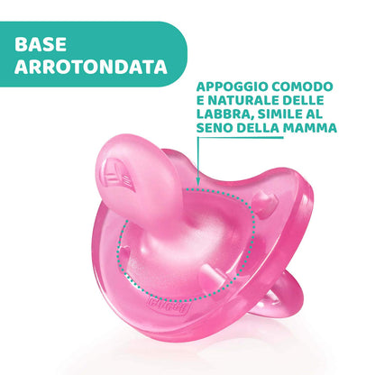 Chicco PhysioForma Ciuccio in Silicone 6 - 16 Mesi, Rosa/Viola