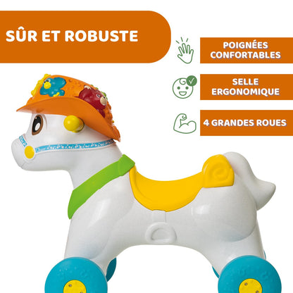 Chicco Baby Rodeo, Ride-on, Children's Rocking Horse, Bilingual Activity Center, 3 Interactive Buttons, Removable Rocking, Made in Italy in Recycled Plastic, Toys for Children 1 - 3 Years